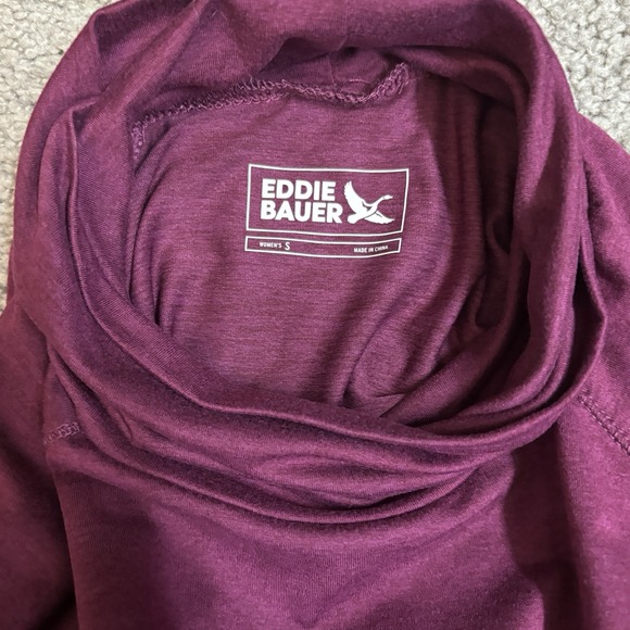 Eddie‎ Bauer Women's Active Funnel Neck Long Sleeve Top Pullover | Small Purple - Picture 4 of 6